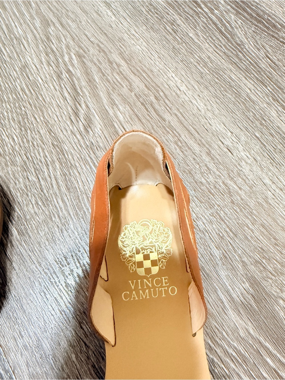 Vince Camuto Leather Woven D'Orsay Flats in Tan size 9 - Picture 4 of 7